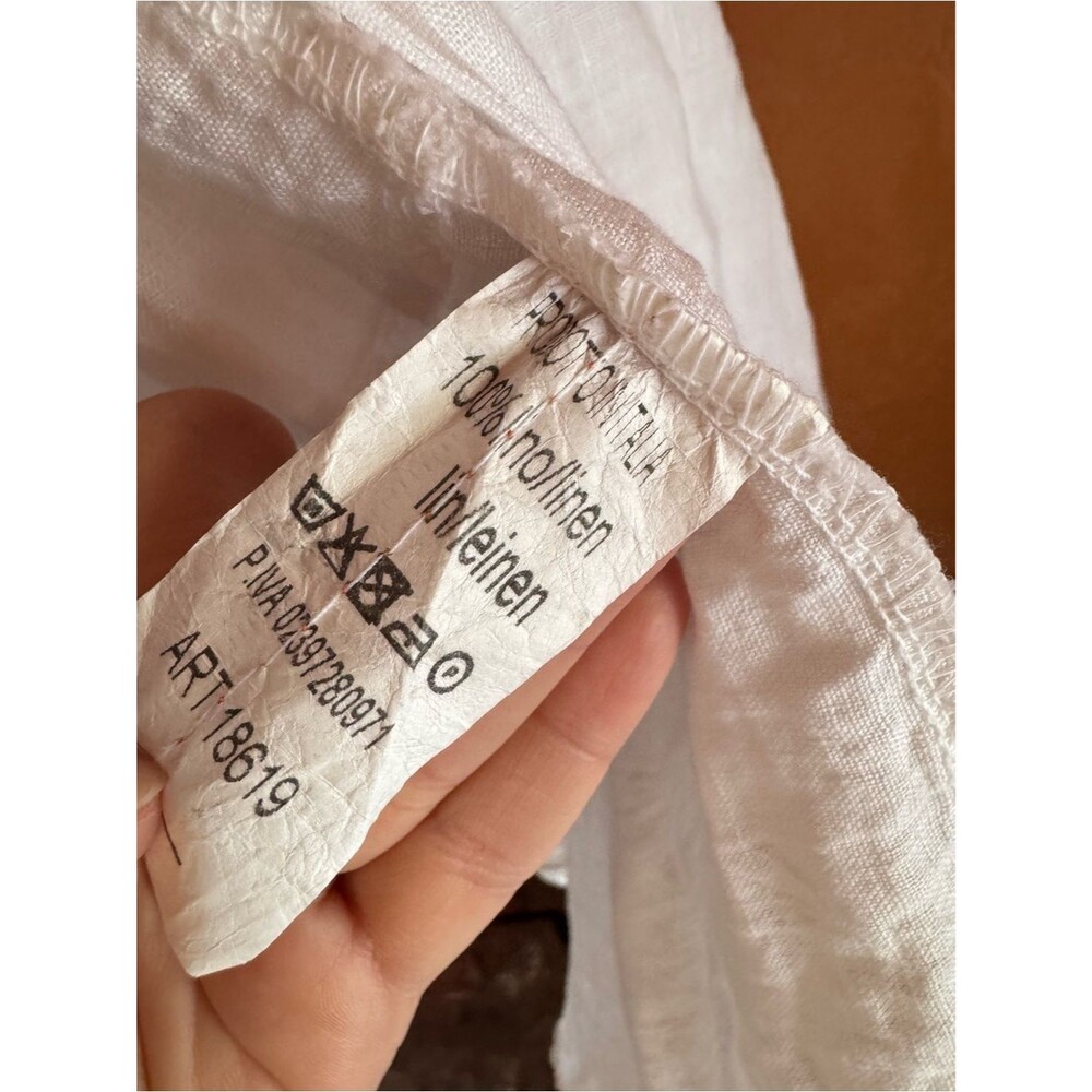 Gigi Moda White 100% Linen Smocked Button Front Maxi Skirt One Size - Picture 4 of 10